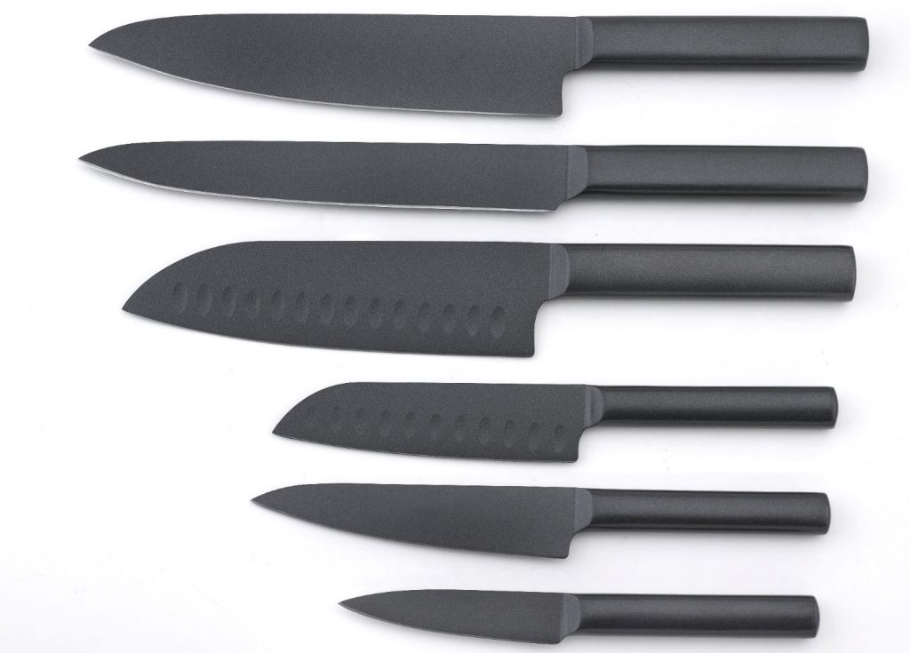 4סדרת סכיני סמוראי שחור של סולתם